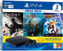 Cargar imagen en el visor de la galería, PS4 Sony PlayStation 4 1TB con 3 videojuegos Ghost of Tsushima, God of War y Ratchet & Clank