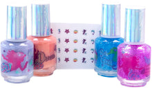 Cargar imagen en el visor de la galería, Barnices Esmaltes Para Niña Sirena 4 Pack Esmalte Uñas 3d Lavables
