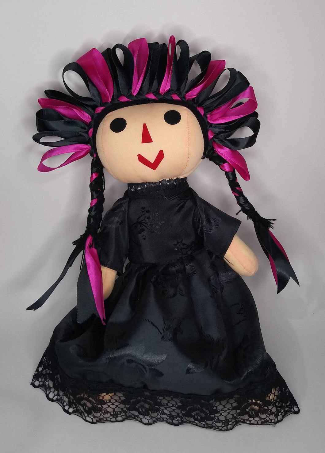 Muñeca Artesanal Otomi Lele Maria Queretana Original G Negro